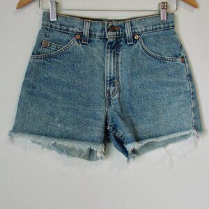 Vintage 90s Levi's Jeans Shorts Cut Offs Frayed Raw Hem Size 3 Junior